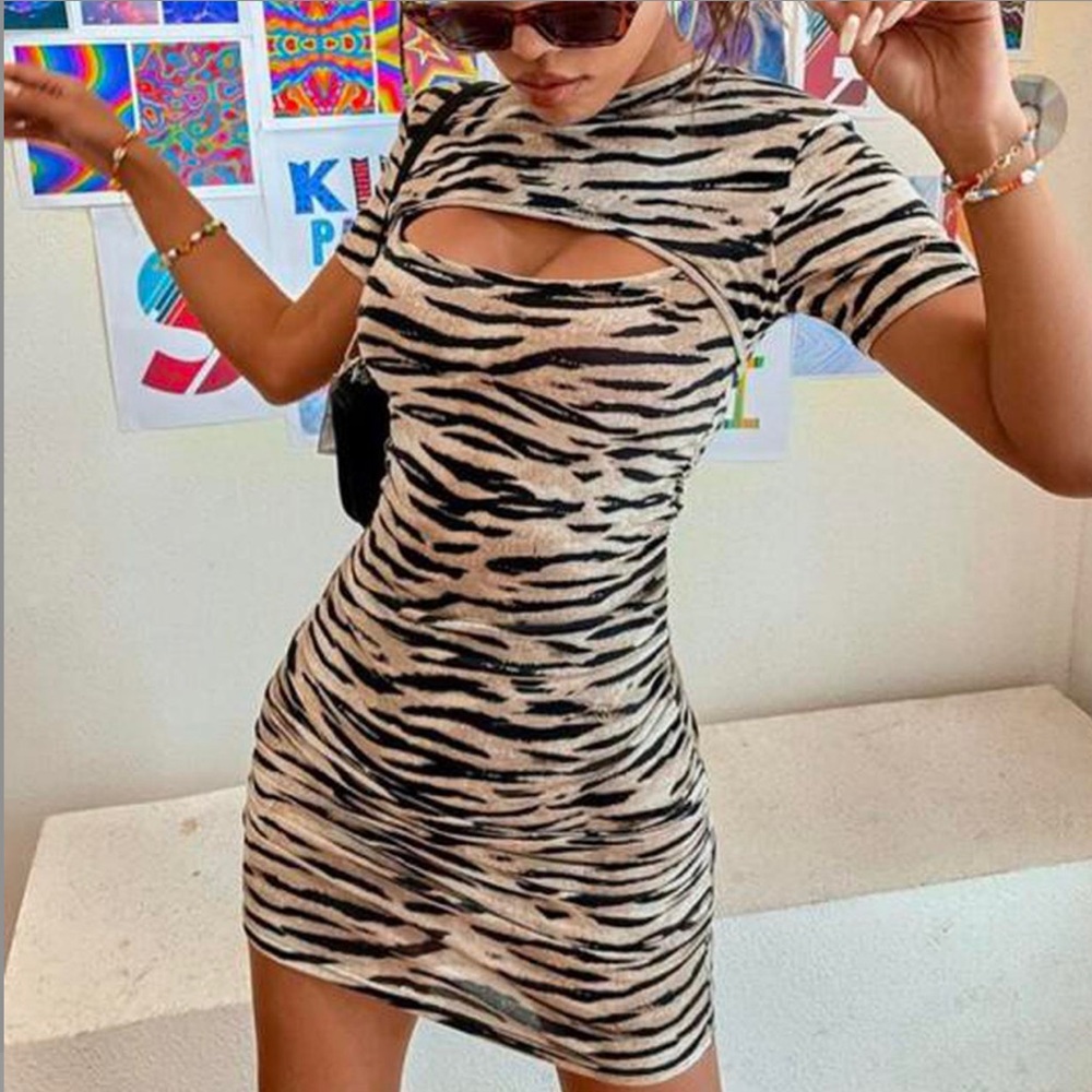 tiger print mini dress